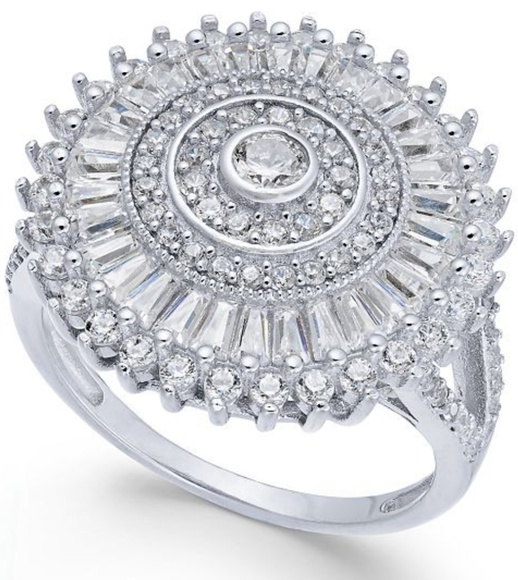 Jewelry - NWT Sterling Silver Sunburst Cluster Ring Size5